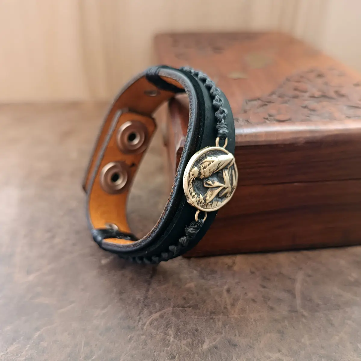 Black Raven Layered Bracelet Close Up