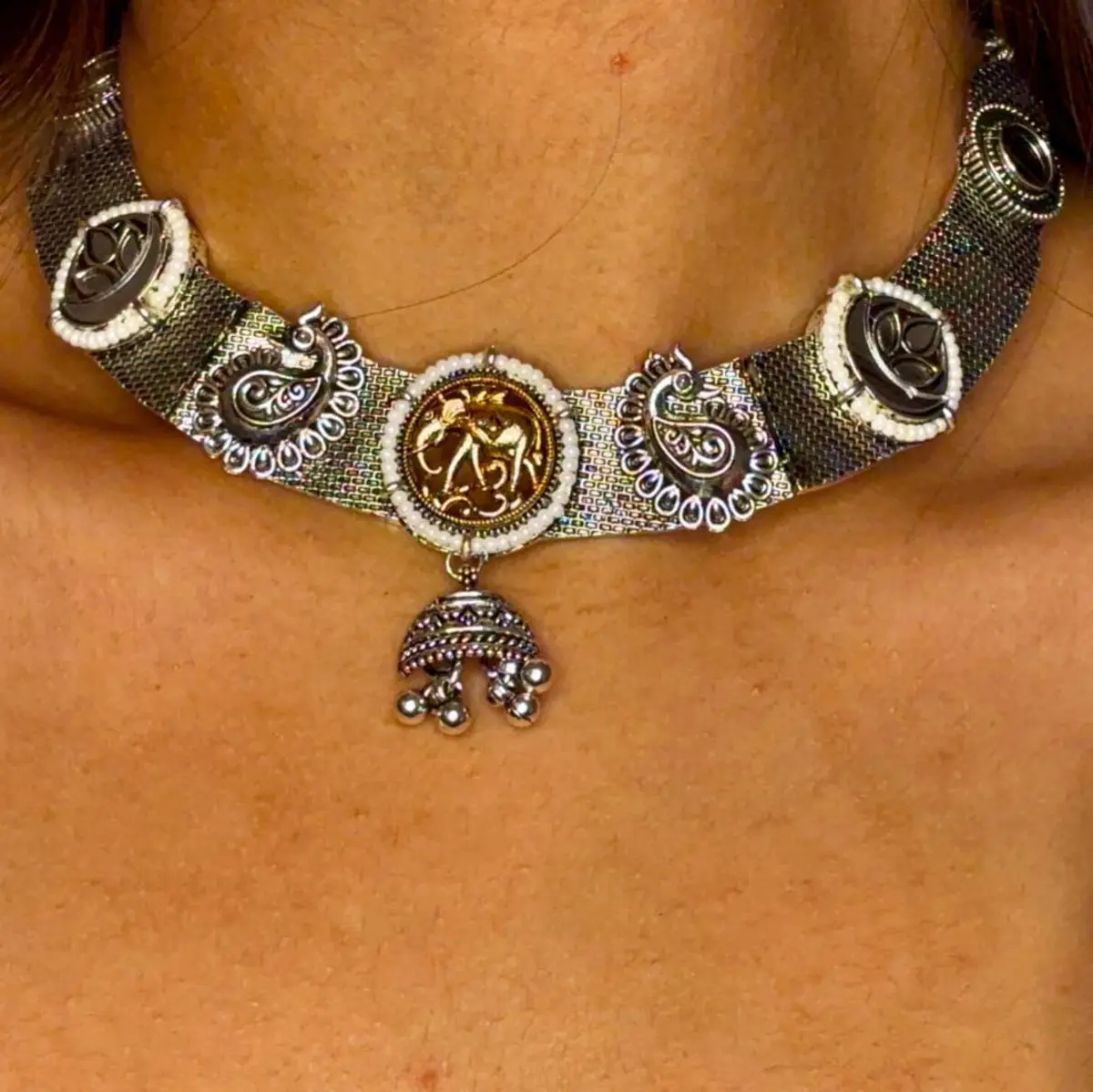 Royal Heritage Oxidized Necklace Set