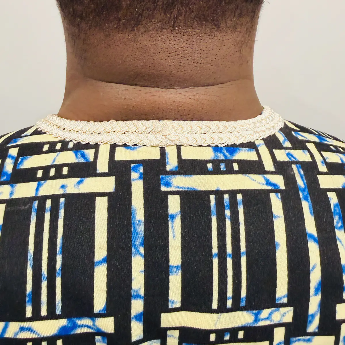 Breathable cotton Ankara shirt with functional breast pocket for casual wear