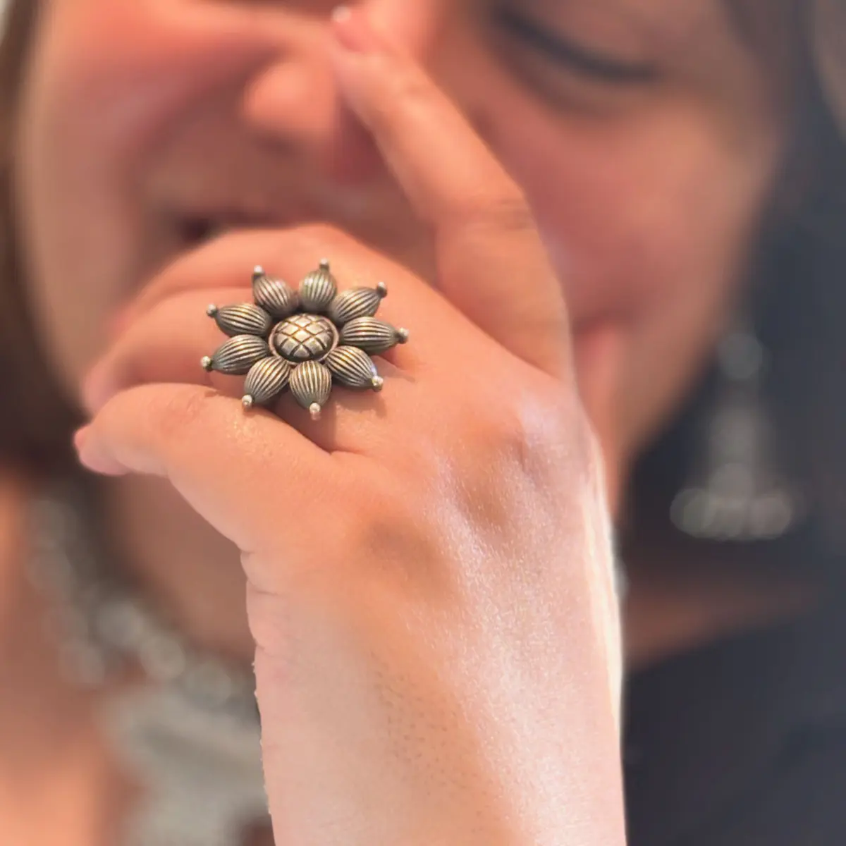 Traditional Oxidized Ring for Women | Ethnic Statement Jewelry