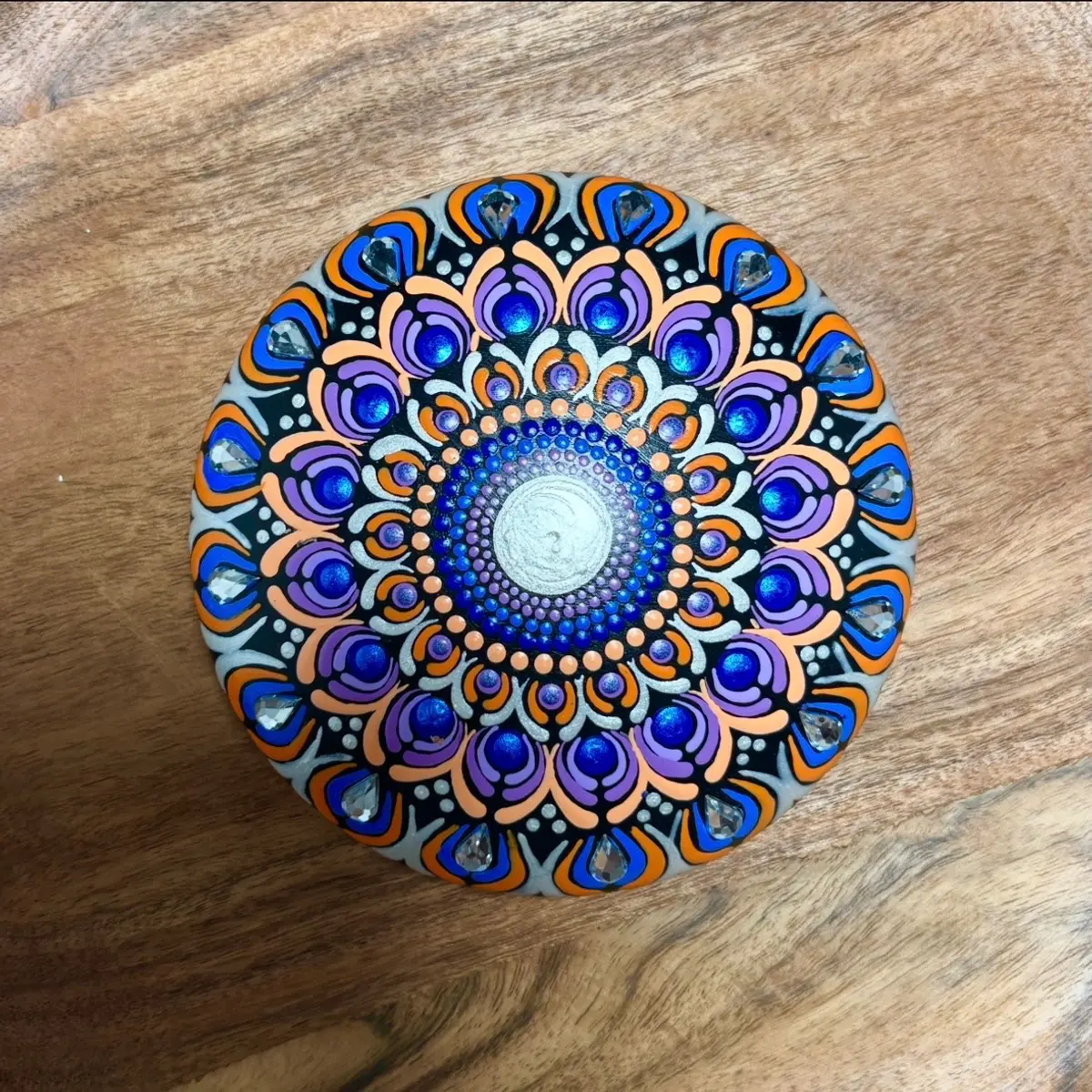 Blue shades for mandala rocks