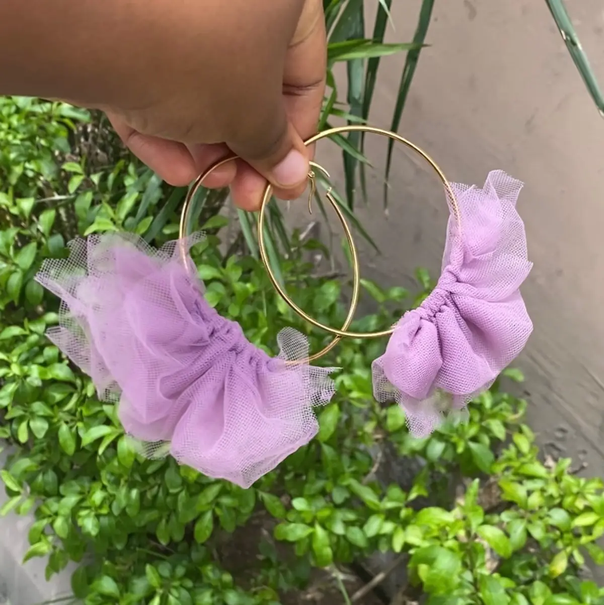Handmade Lavender fily earrings