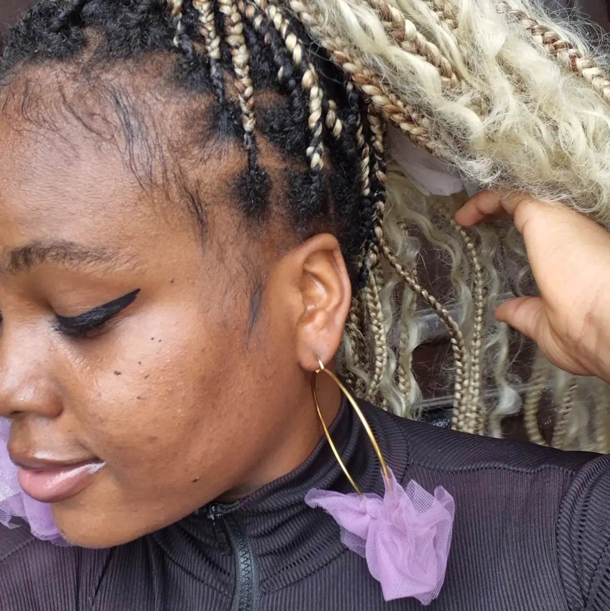 Handmade Lavender fily earrings