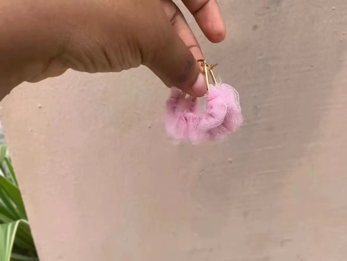 Handmade Camprisse gem earrings(pink)