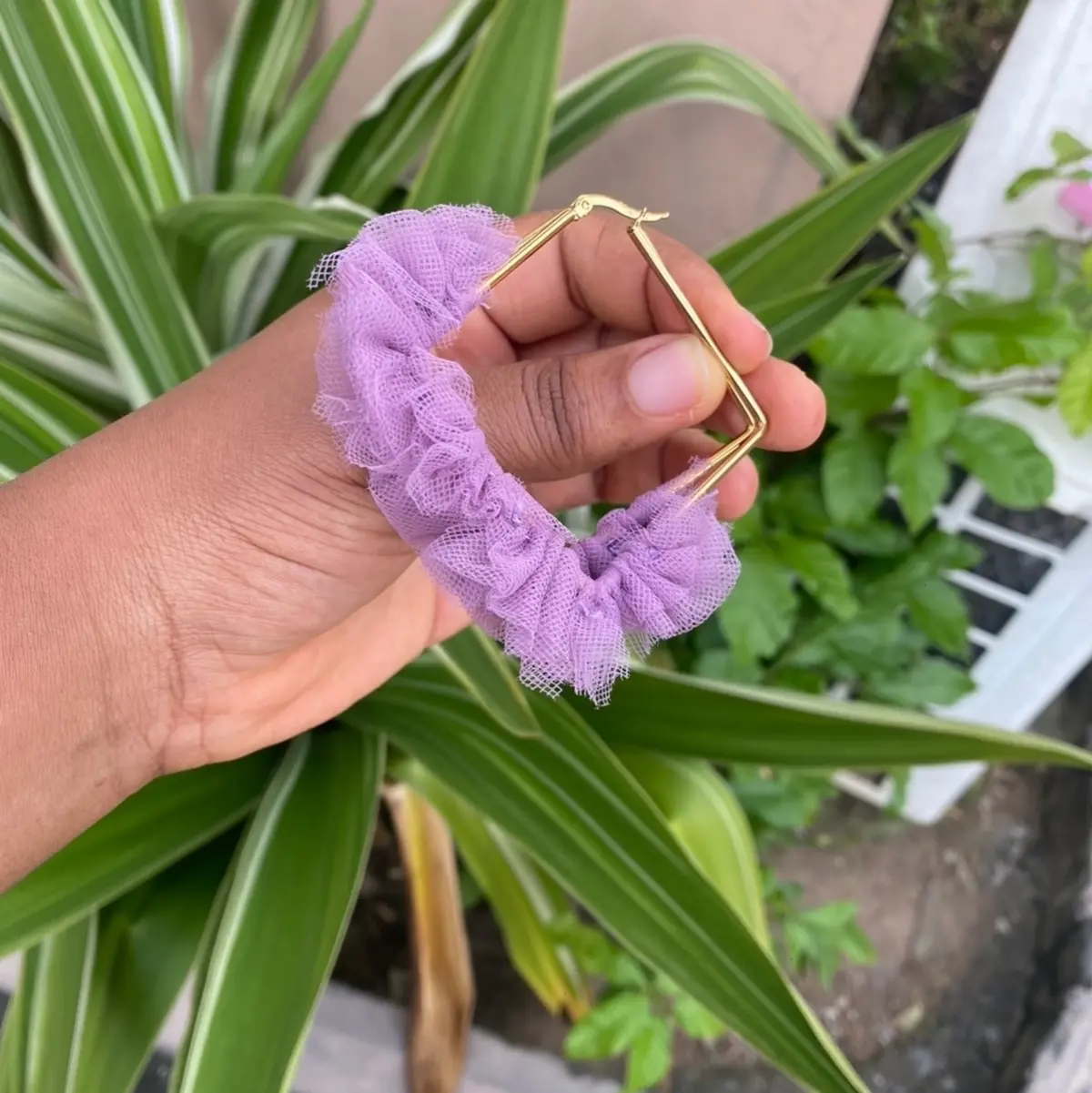 Handmade purple Airo earrings 