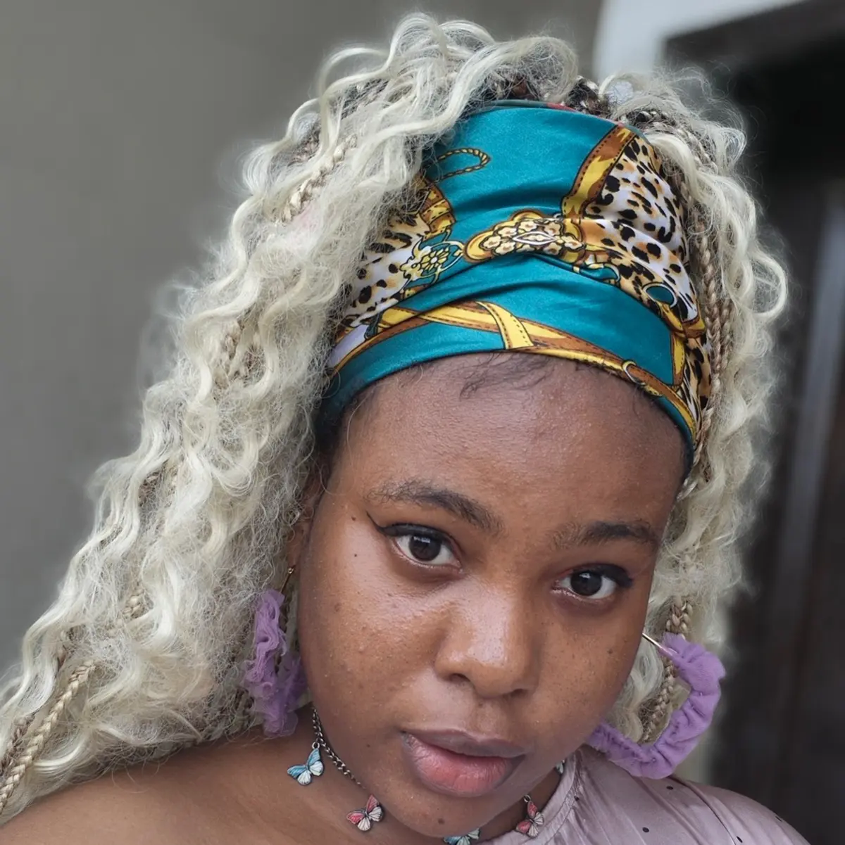 Handmade purple Airo earrings 