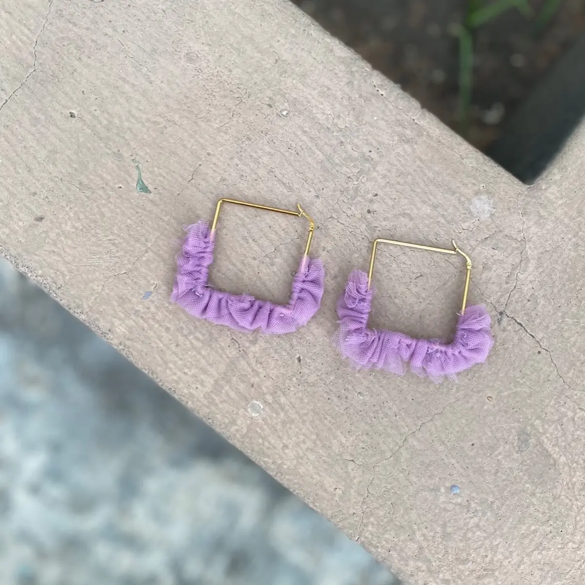 Handmade purple Airo earrings 