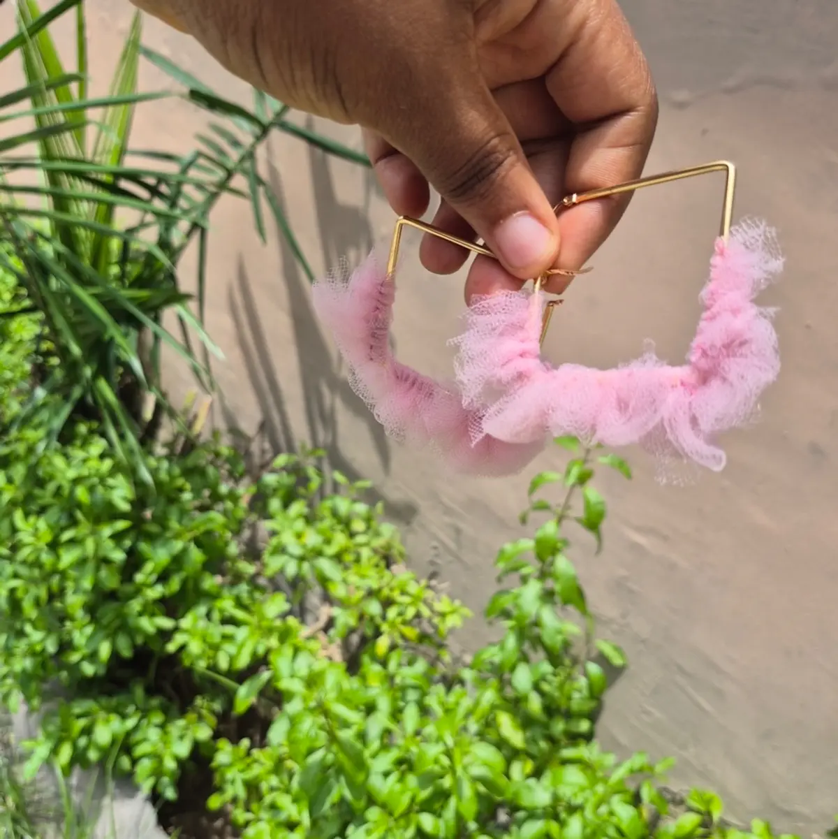 Handmade pink Airo earrings 