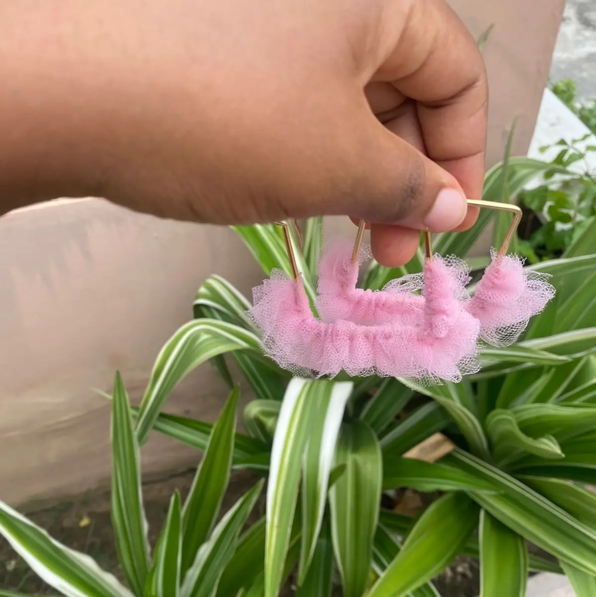 Handmade pink Airo earrings 