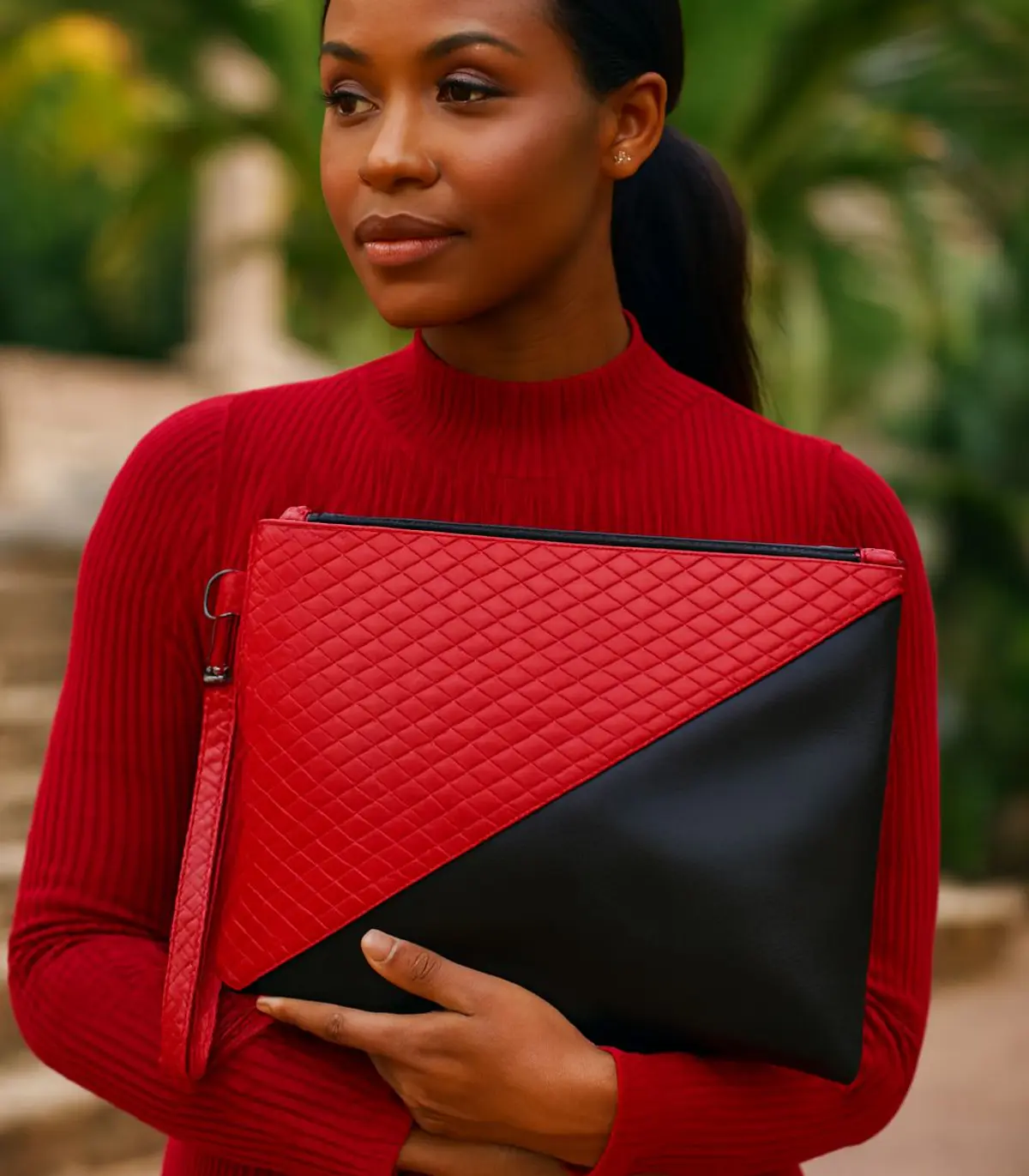 Two-tone clutch purse 