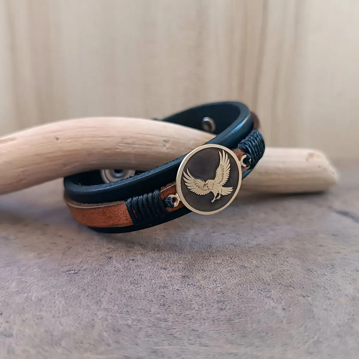 Crow Leather Bracelet