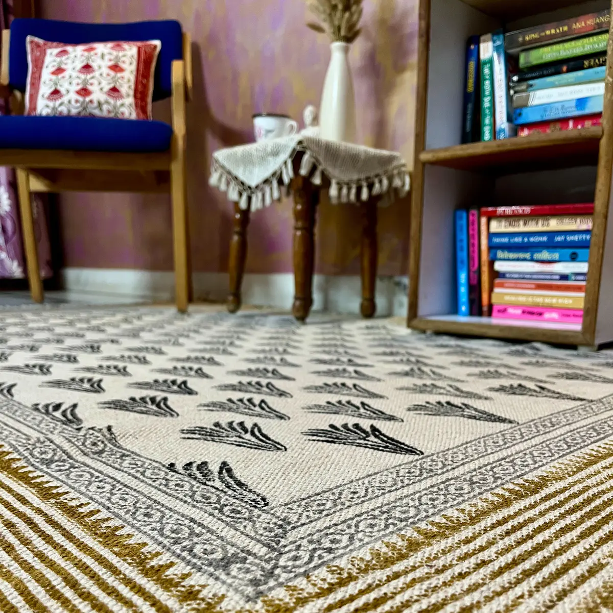 Buy premium handmade cotton rugs from India. Ethically crafted, stylish & perfect for living room and bedroom décor.